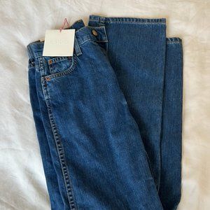 B SIDES Plein High-Waisted Straight Leg Jeans | Medium Indigo I NWOT